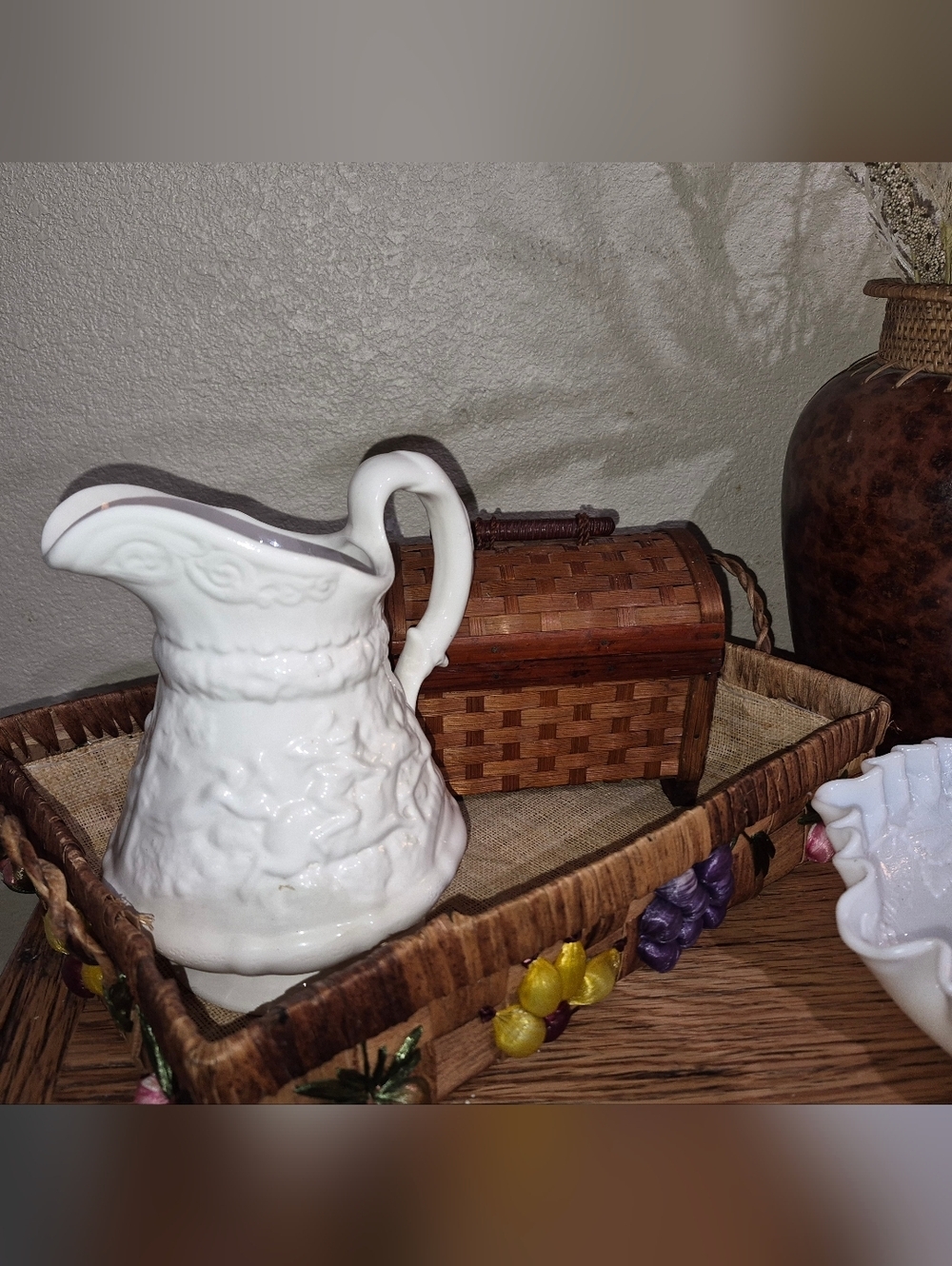 White Water Pitcher Decorative Small 1960s, 7 Inches Tall - Picture 3 of 5